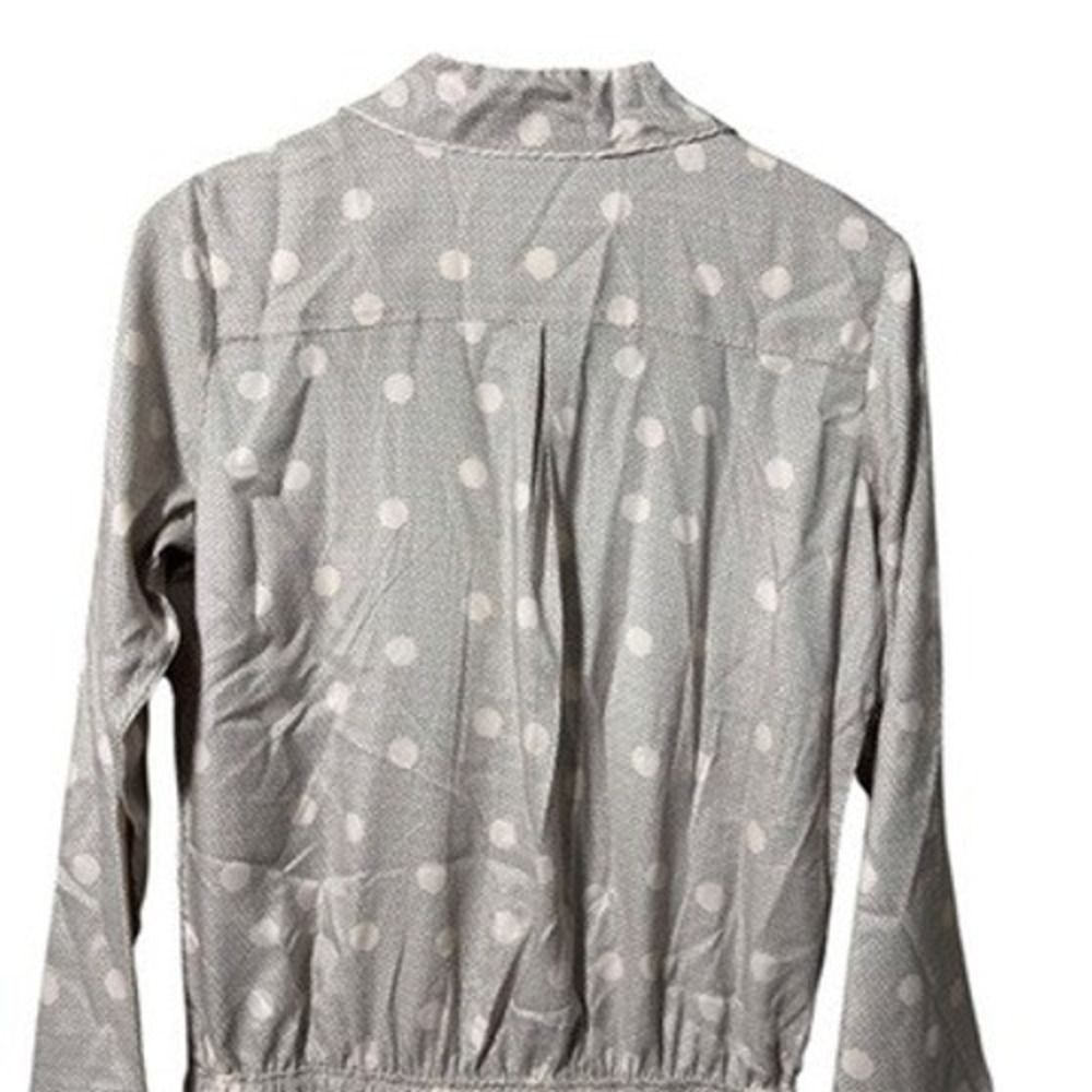 PJ Salvage Satin‎ Dot Romper Pajamas Long Sleeve Lounge Sleepwear Small NWOT - Picture 5 of 8